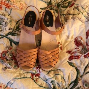 SWEDISH Hasbeens braided clogs 39